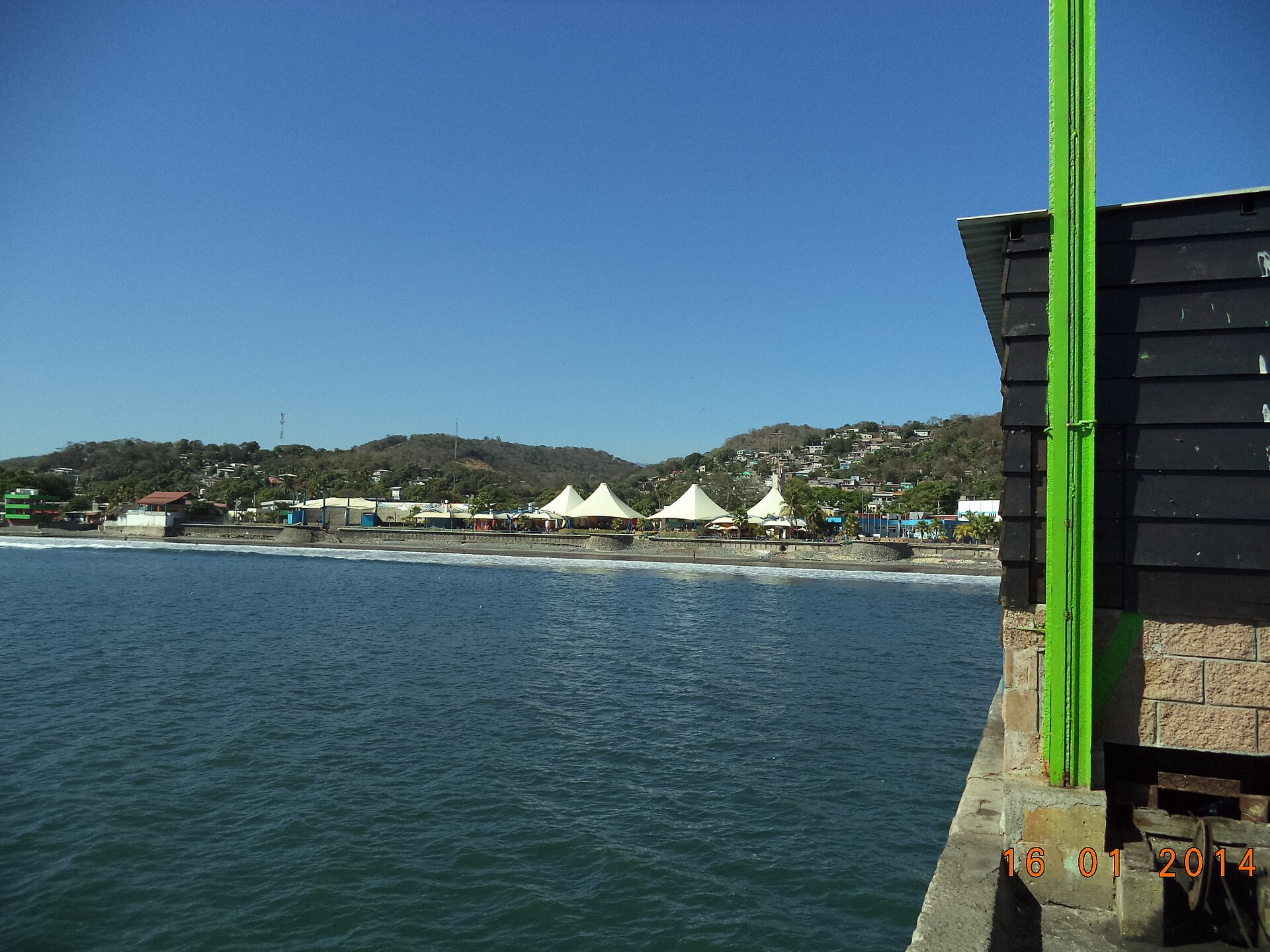 Malecón at Puerto de La Libertad, El Salvador, with bright coastal light